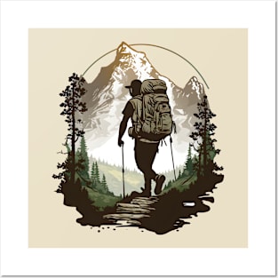 Trailblazing Adventures Mountain Hiking Posters and Art